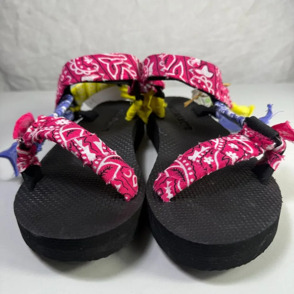 Arizona Love Trekky Bandana Sandals US 8 Multicolor Strappy Boho Eco Friendly - Picture 2 of 7